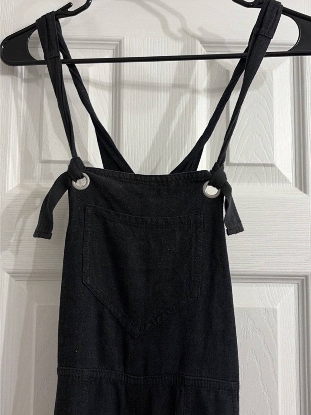 Anthropologie Black Tie-Strap Jumpsuit Romper